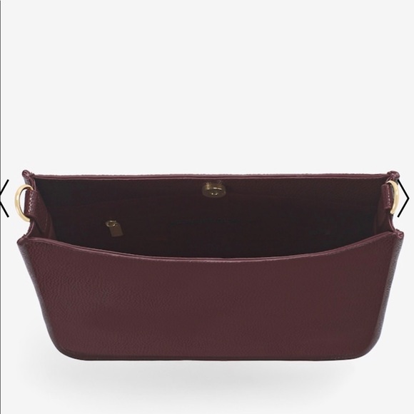 WHBM Burgundy w/Floral Embroidery Messenger NWT - Picture 3 of 5